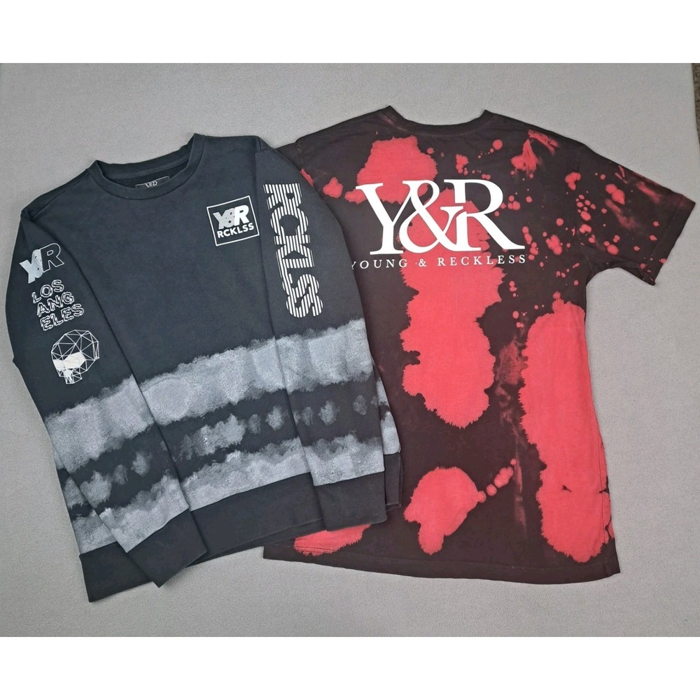 Young Reckless Sweater Shirt Bundle Mens Large Black‎ Red Crewneck Grunge Street